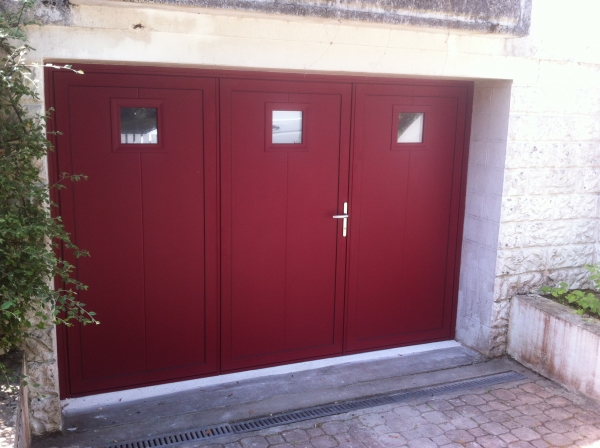 Porte de garage en aluminium thermolaqu&eacute;